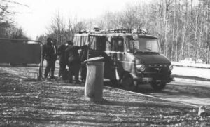 
LF 8 Opel Blitz – die Aufnahme entstand bei einer Rast als das Fahrzeug 1961 von der Fa. Bachert abgeholt wurde. Dieses Fahrzeug wurde erst 1983 ausgemustert.